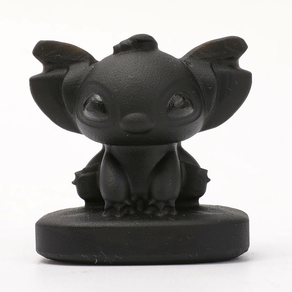 2-Inch Black Obsidian Matte Figurine Carving