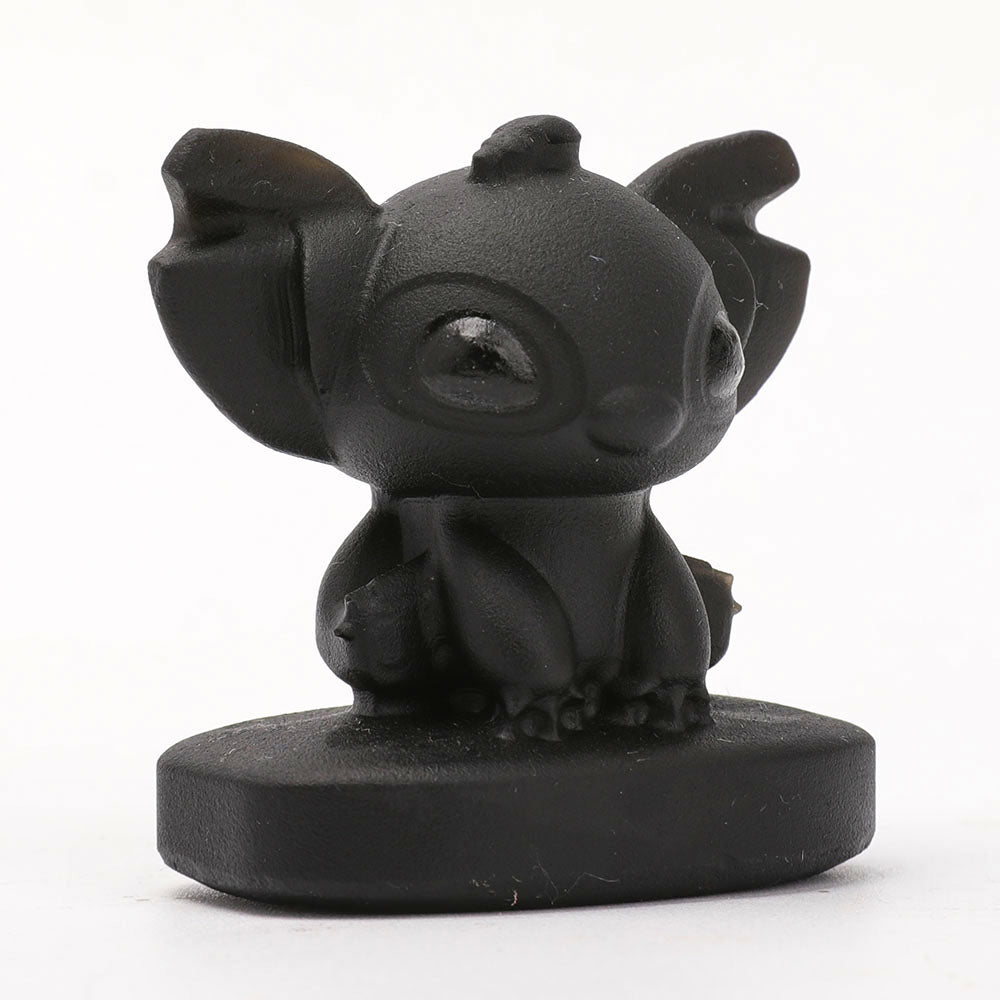 2-Inch Black Obsidian Matte Figurine Carving