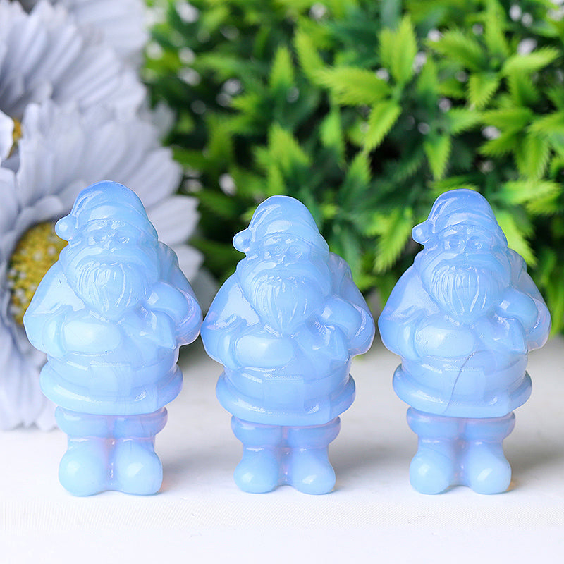 2-inch Blue Opalite Santa Claus Crystal Figurine Decor
