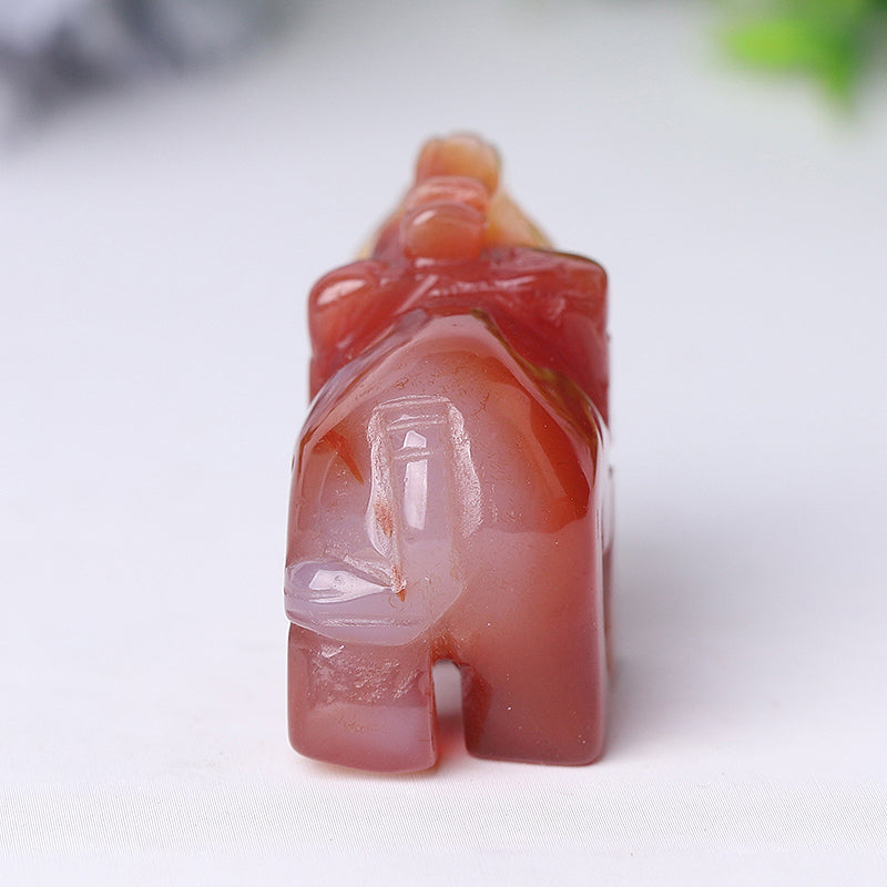 2-inch Carnelian Elephant Crystal Figurine for Energy Balance