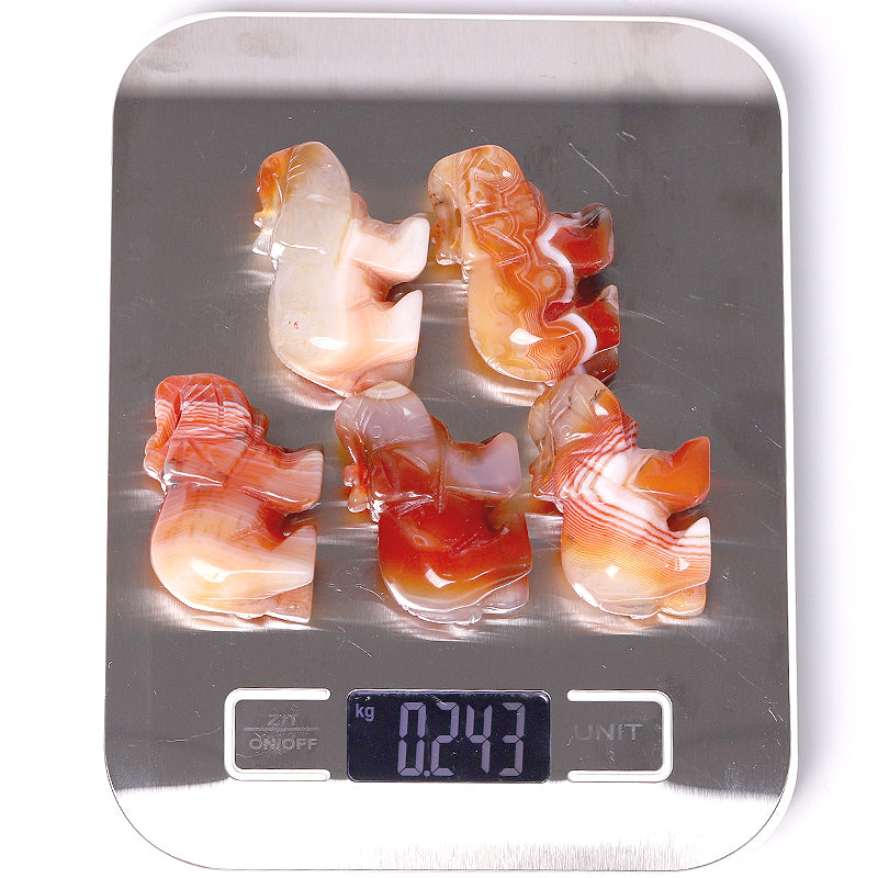 2-inch Carnelian Elephant Crystal Figurine for Energy Balance