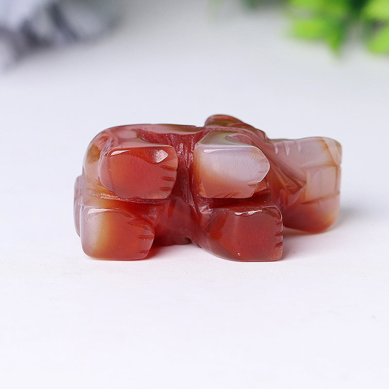 2-inch Carnelian Elephant Crystal Figurine for Energy Balance