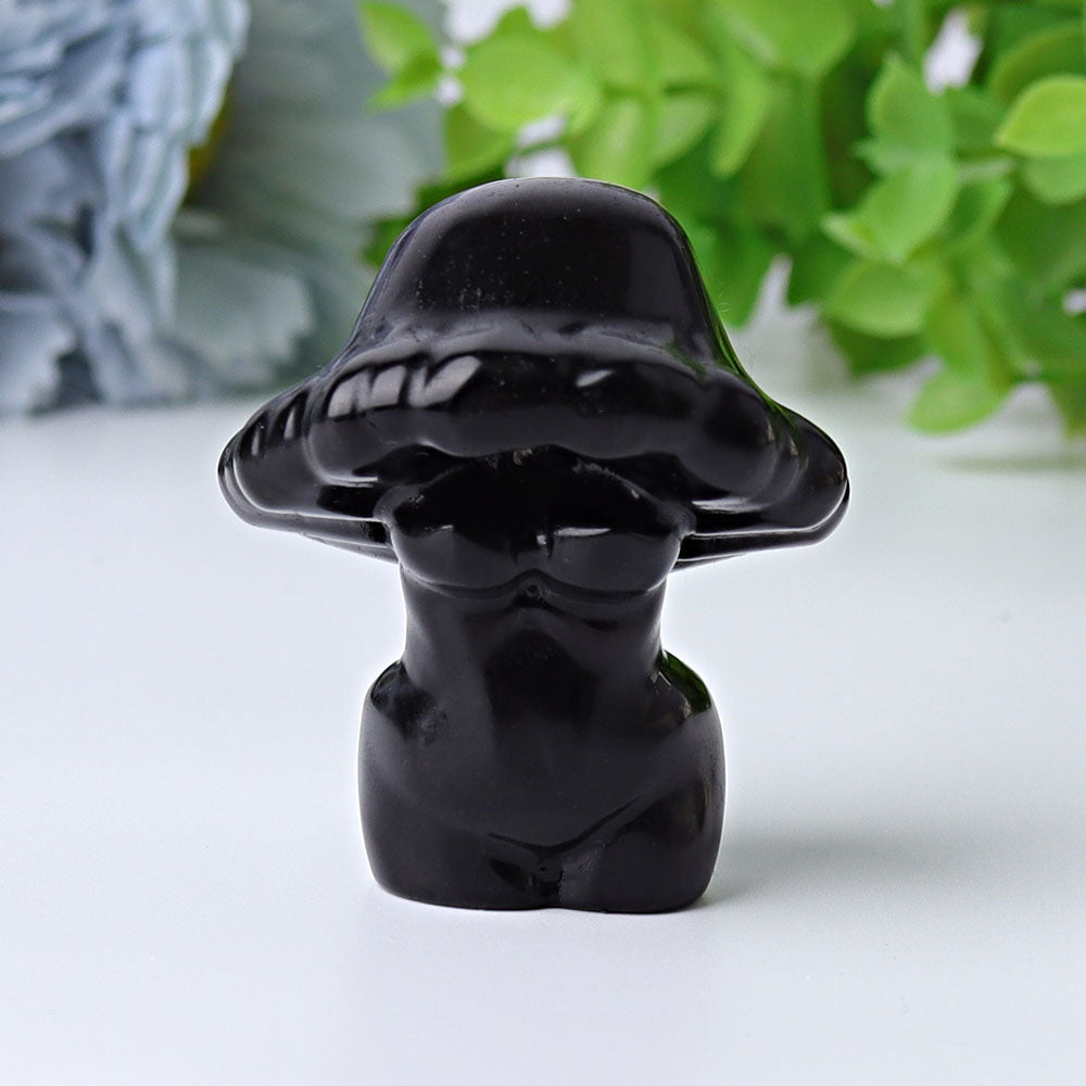 2-Inch Carved Crystal Mushroom for Healing & Decor