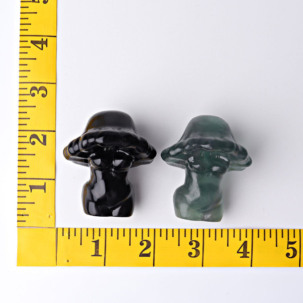 2-Inch Carved Crystal Mushroom for Healing & Decor