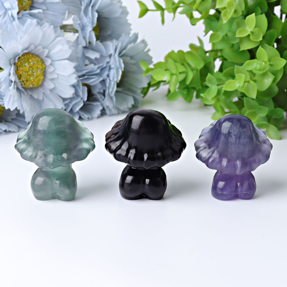 2-Inch Carved Crystal Mushroom for Healing & Decor