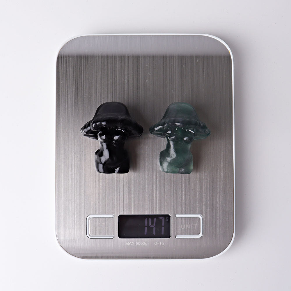 2-Inch Carved Crystal Mushroom for Healing & Decor