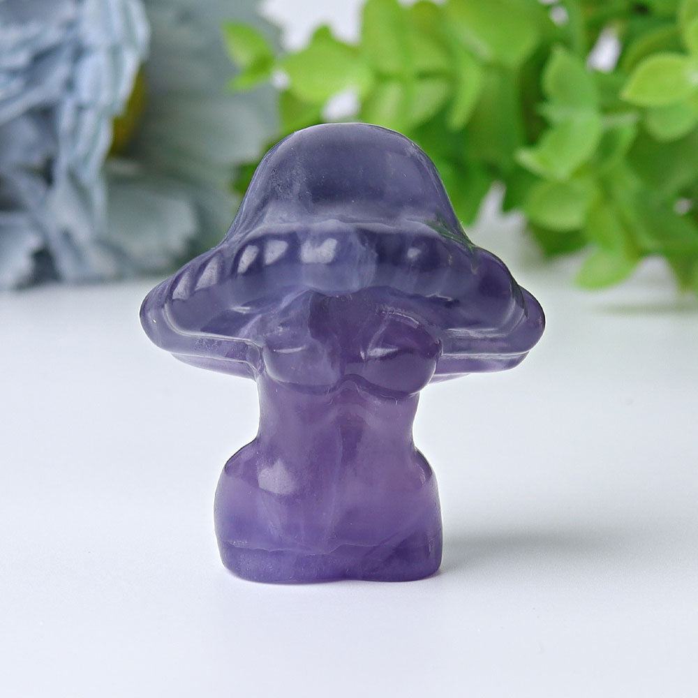 2-Inch Carved Crystal Mushroom for Healing & Decor
