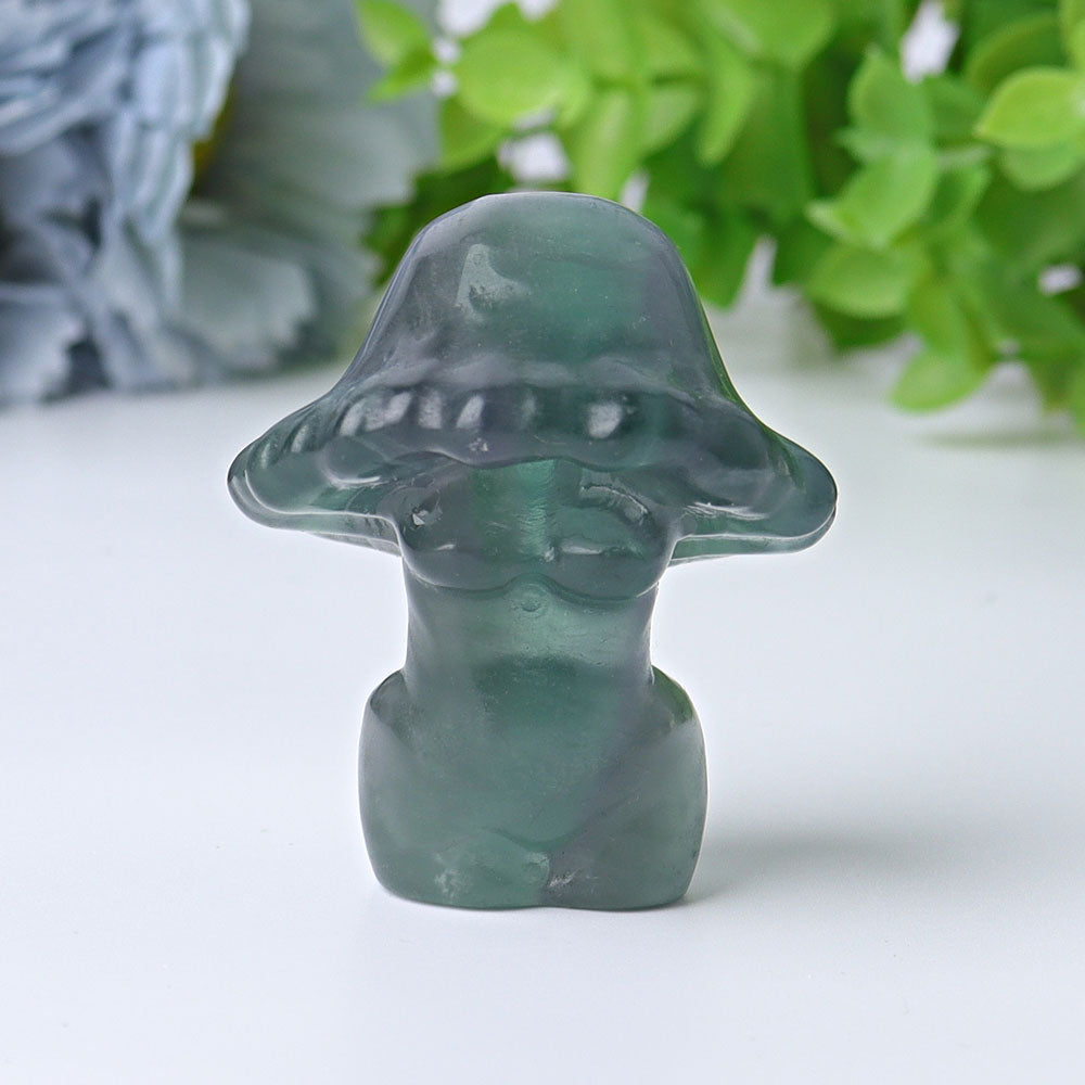 2-Inch Carved Crystal Mushroom for Healing & Decor