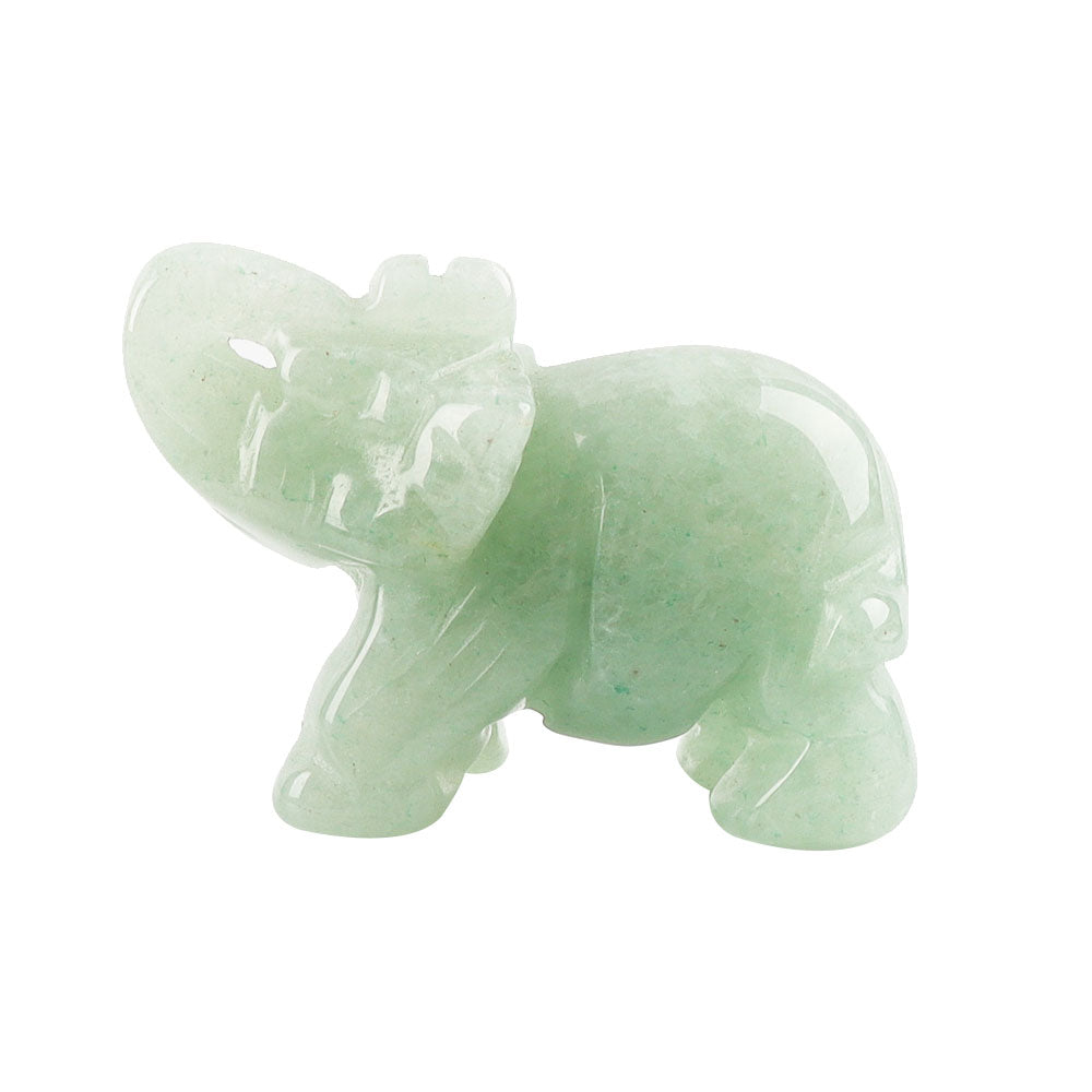 2 inch Carved Gemstone Elephant Figurine for Healing