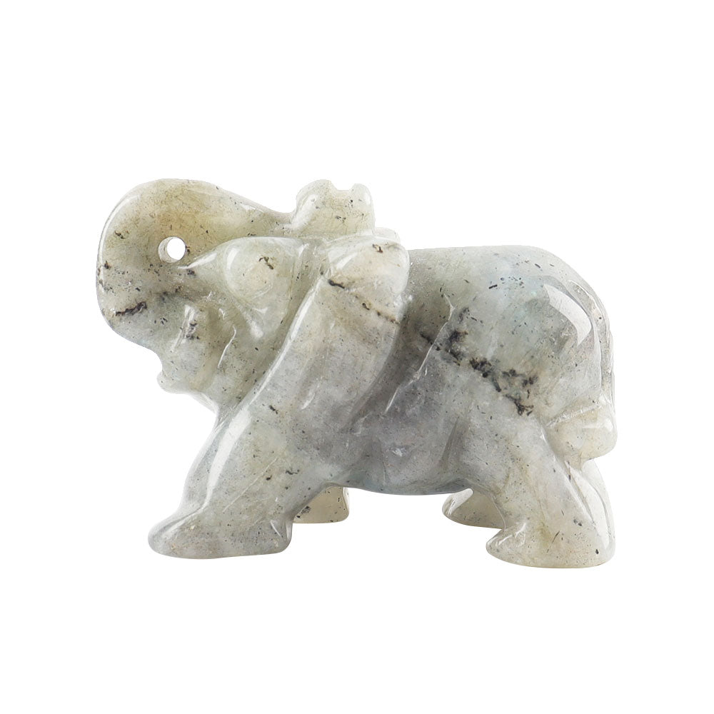 2 inch Carved Gemstone Elephant Figurine for Healing