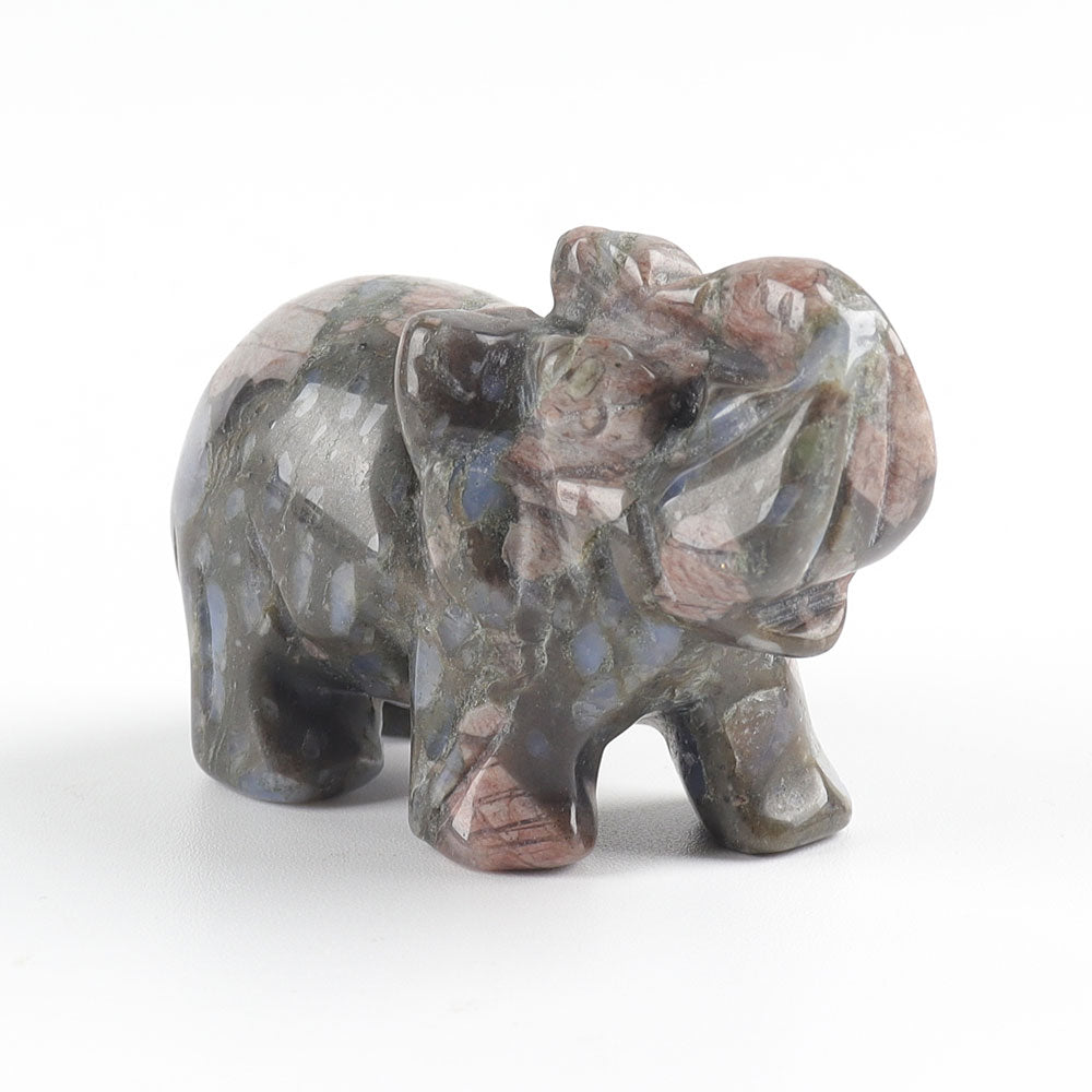 2 inch Carved Gemstone Elephant Figurine for Healing