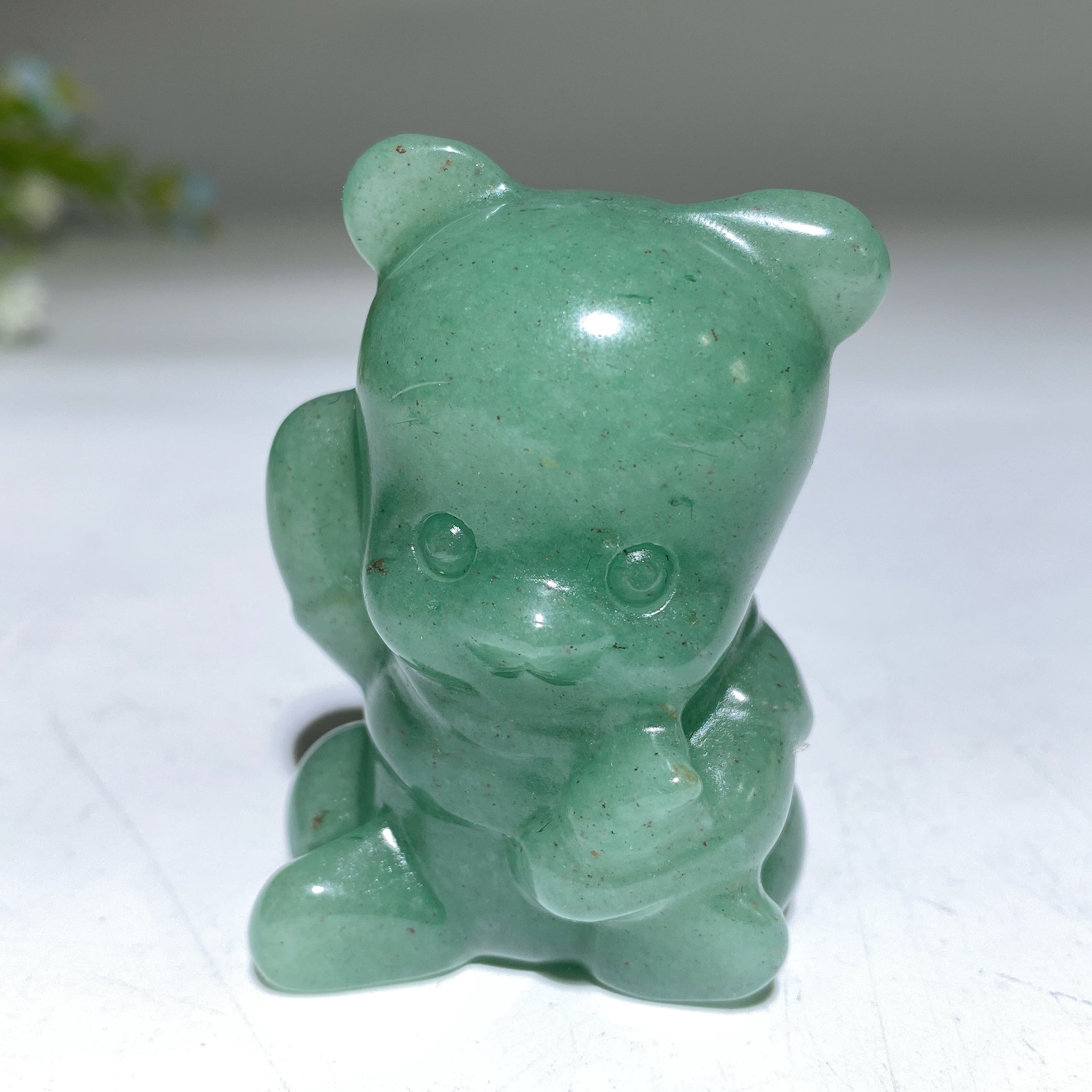 2-inch Crystal Bear Carving Gemstone Figurine Healing Energy