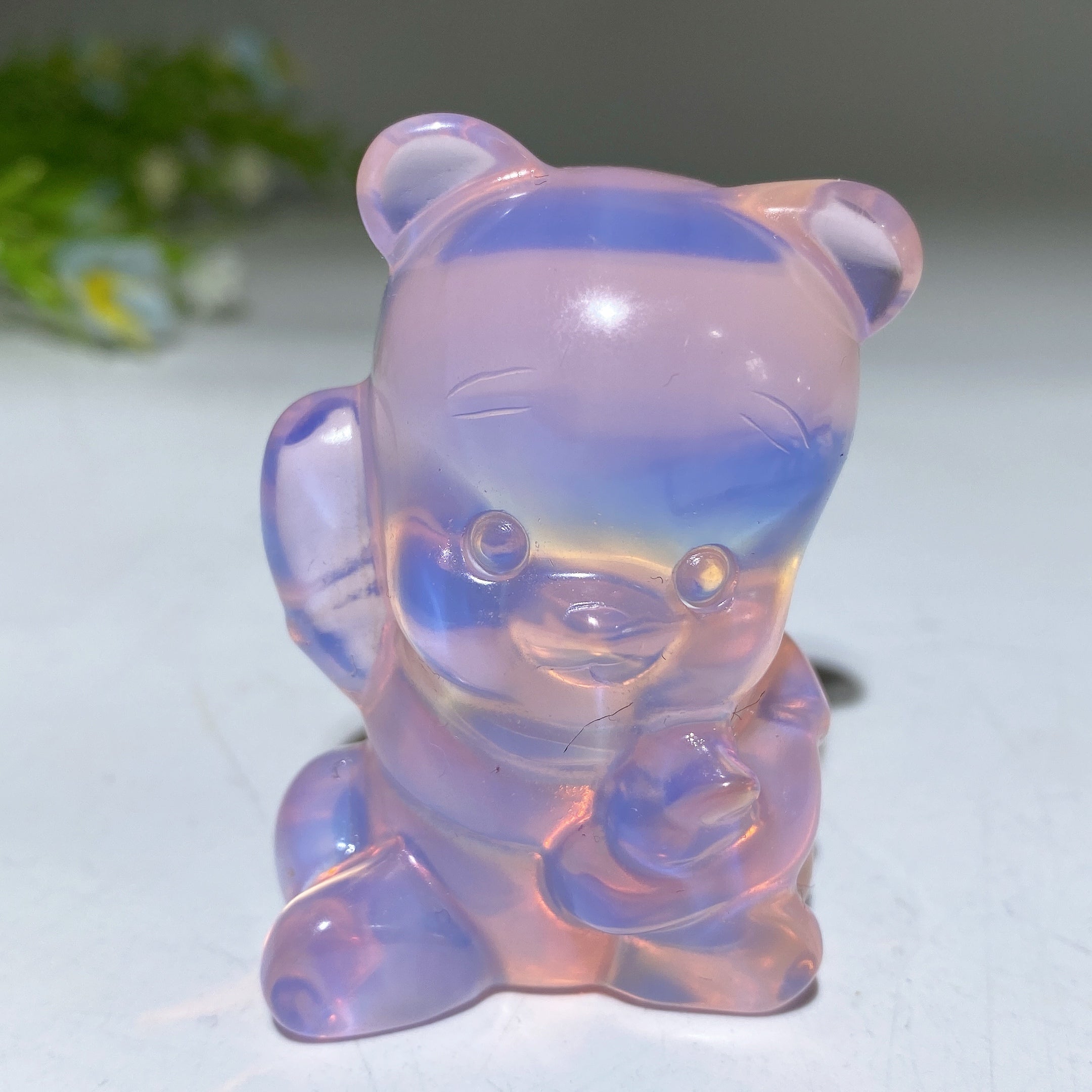 2-inch Crystal Bear Carving Gemstone Figurine Healing Energy