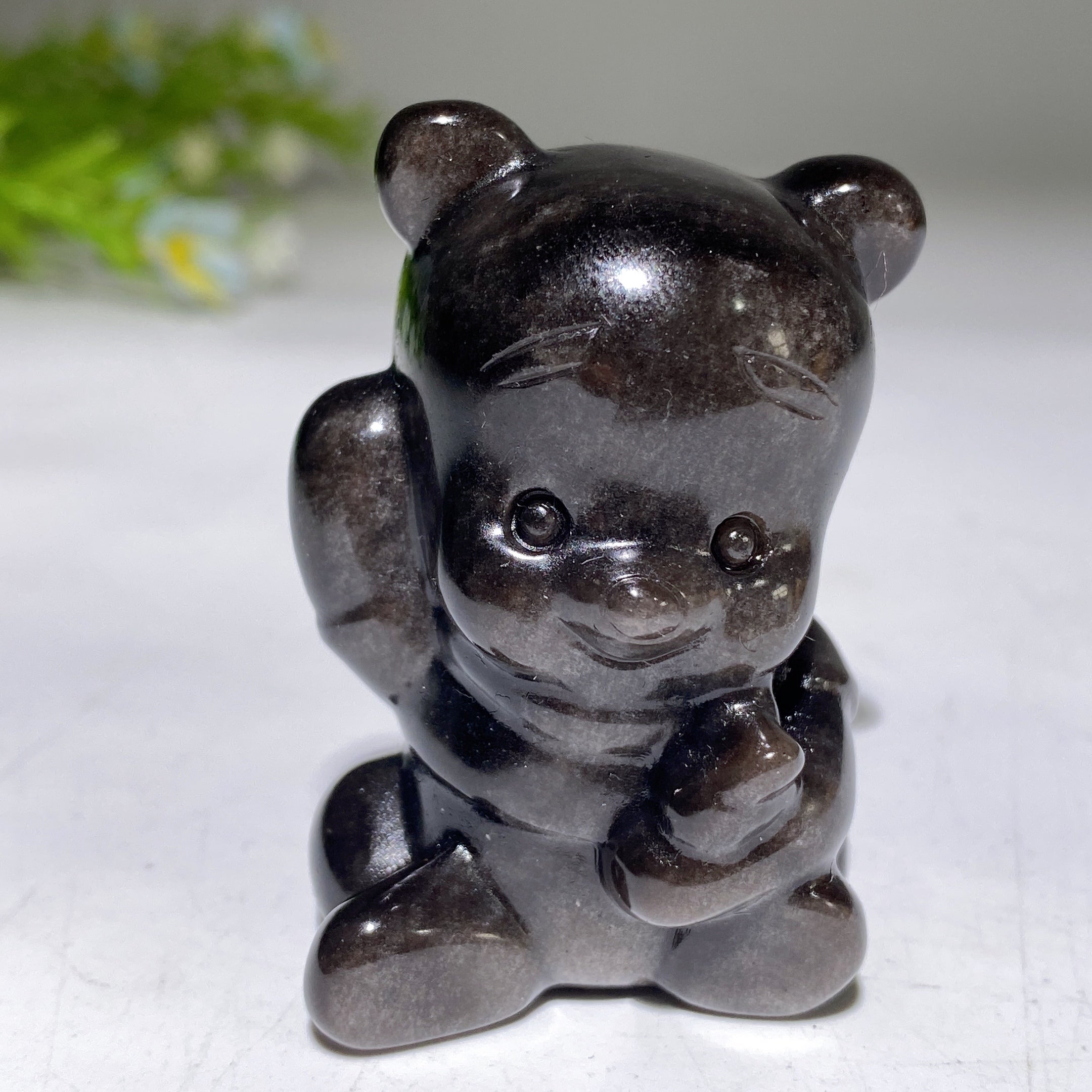 2-inch Crystal Bear Carving Gemstone Figurine Healing Energy