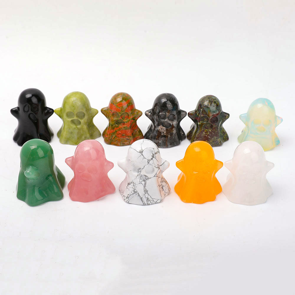 2 Inch Crystal Ghost Figurines for Halloween Decor