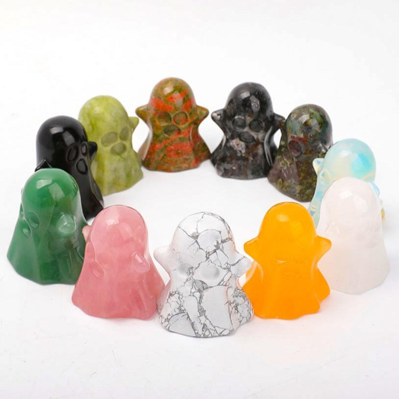2 Inch Crystal Ghost Figurines for Halloween Decor