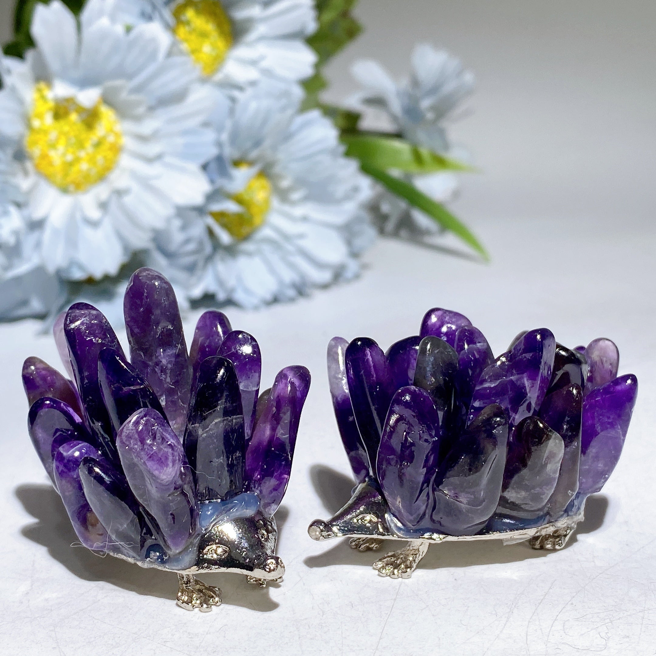 2-inch Crystal Hedgehog Figurine for Healing Energy