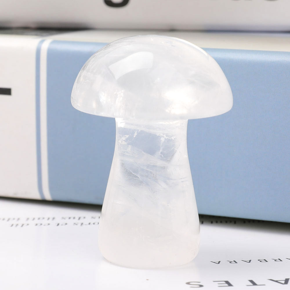 2-Inch Crystal Mushroom Carvings for Healing and Decor