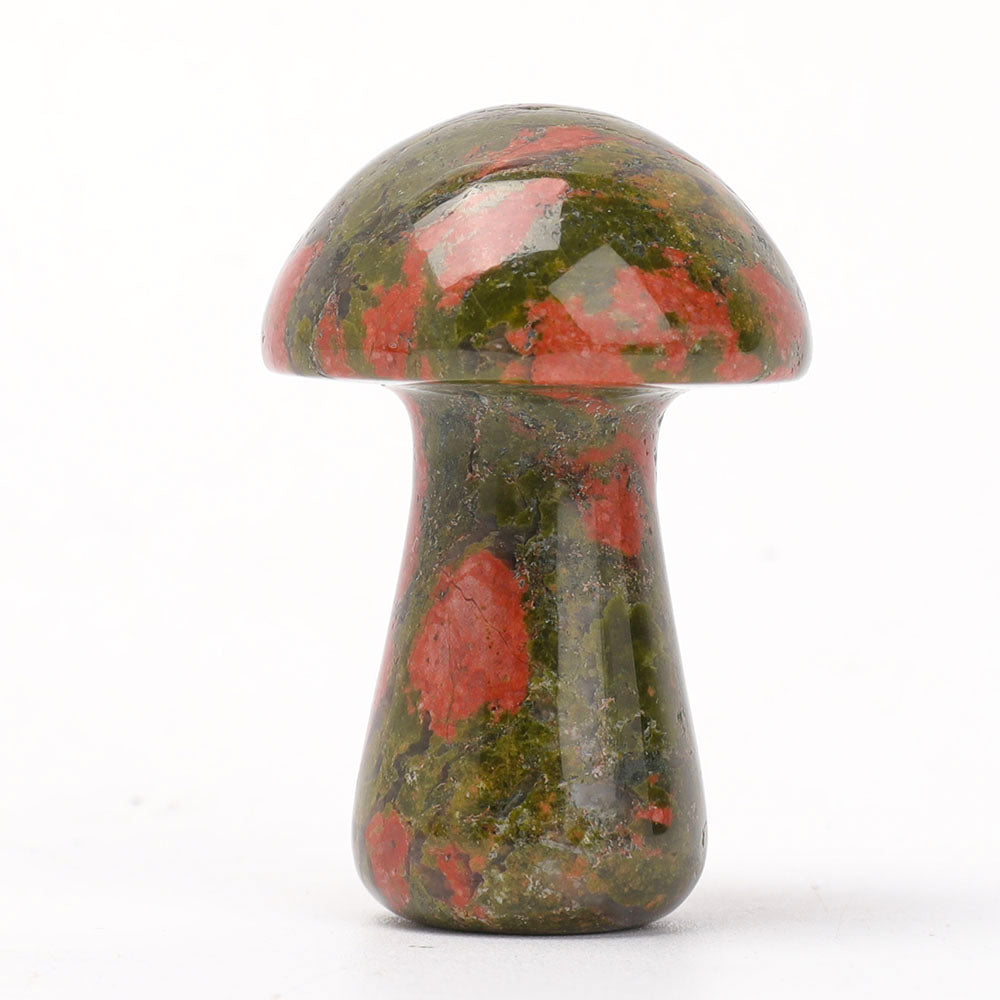 2-Inch Crystal Mushroom Carvings for Healing and Decor