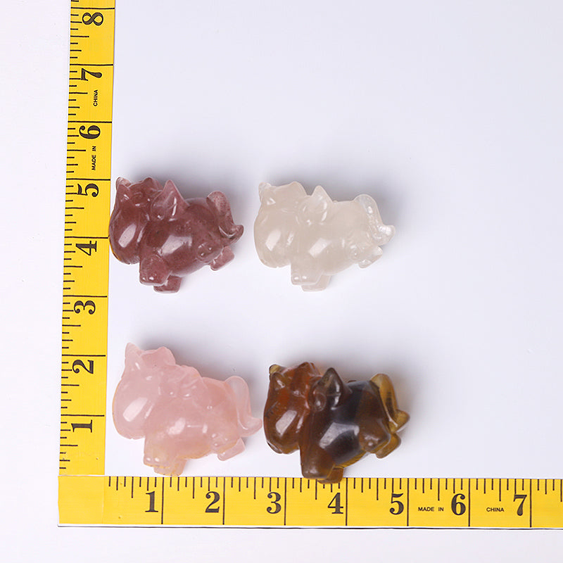 2 inch Crystal Unicorn with Wings Figurine Hand-Carved