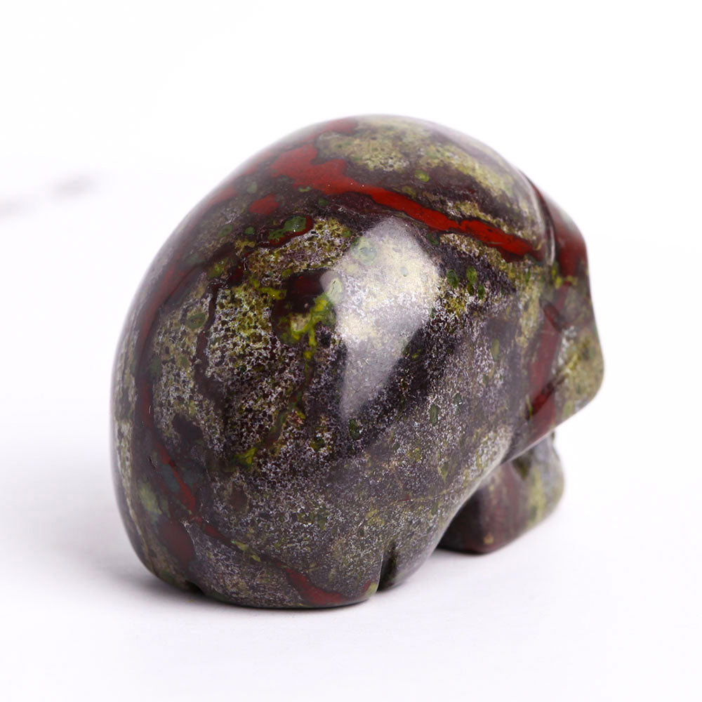 2-Inch Dragon Blood Stone Crystal Skull Carving for Healing