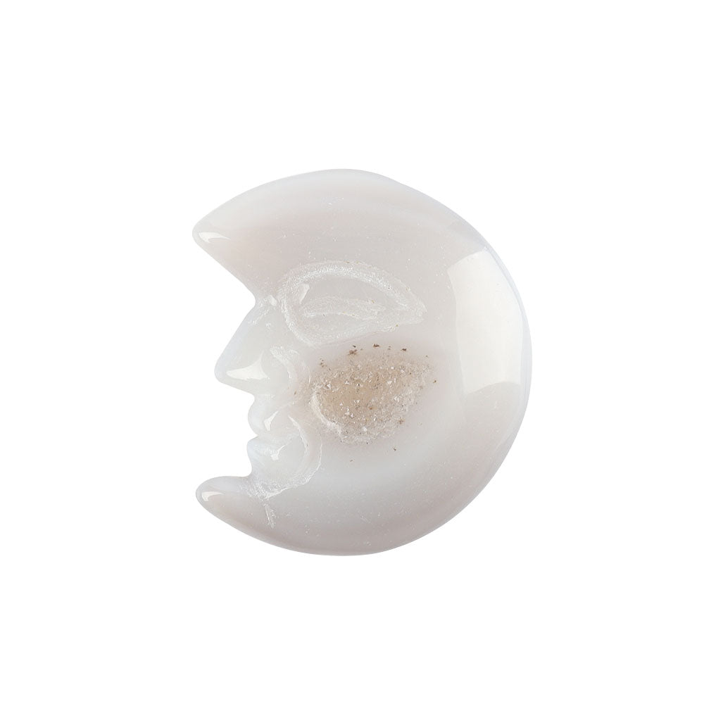 2 Inch Druzy Agate Moon Crystal Shape for Healing