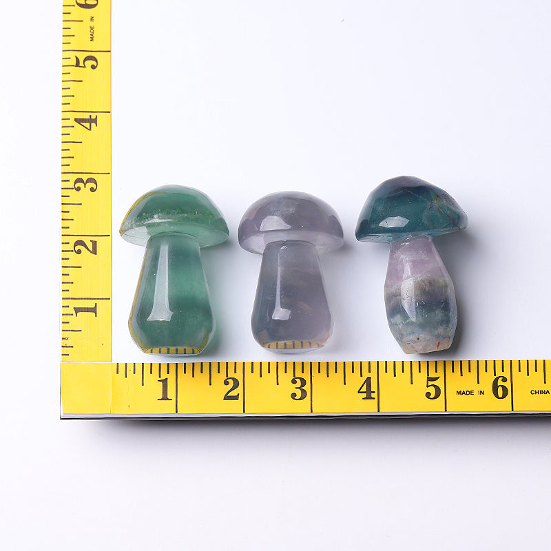2-inch Fluorite Crystal Mushroom Carving Figurine