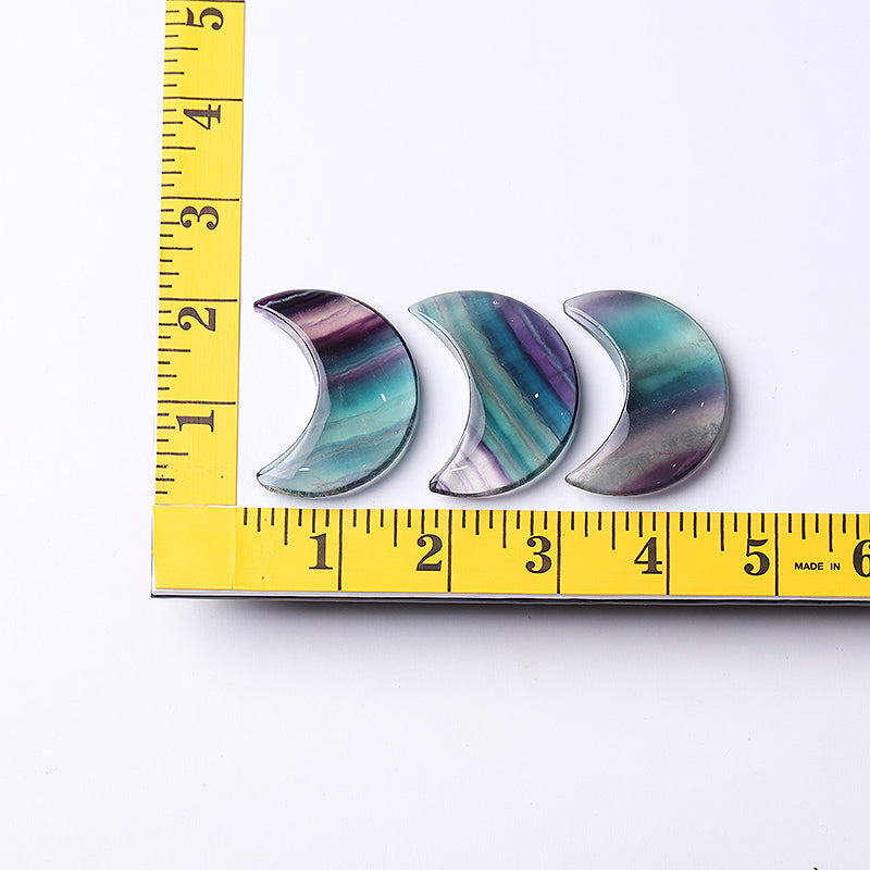 2-inch Fluorite Moon Crystal Figurine Carving