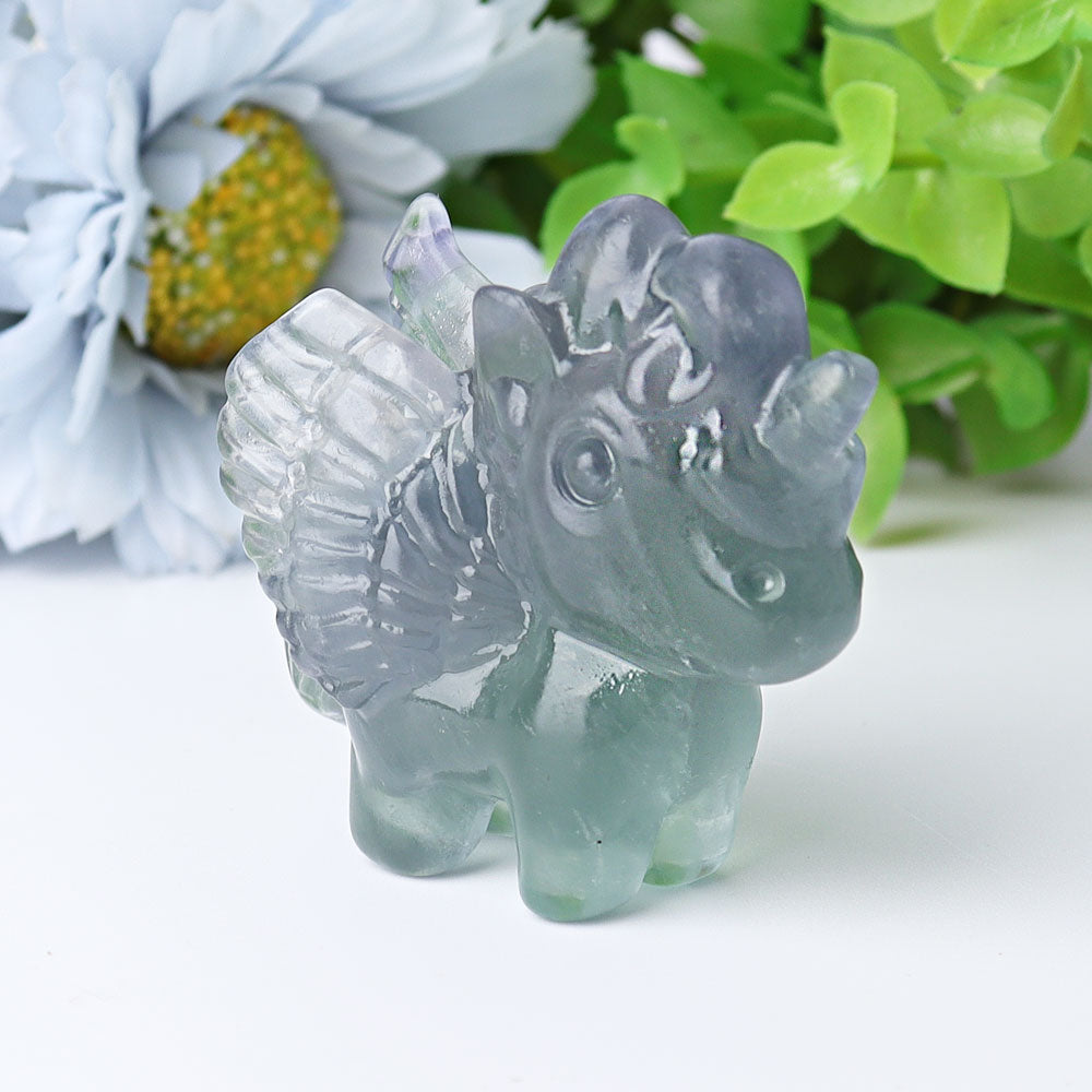 2 inch Fluorite Unicorn Crystal Animal Carving
