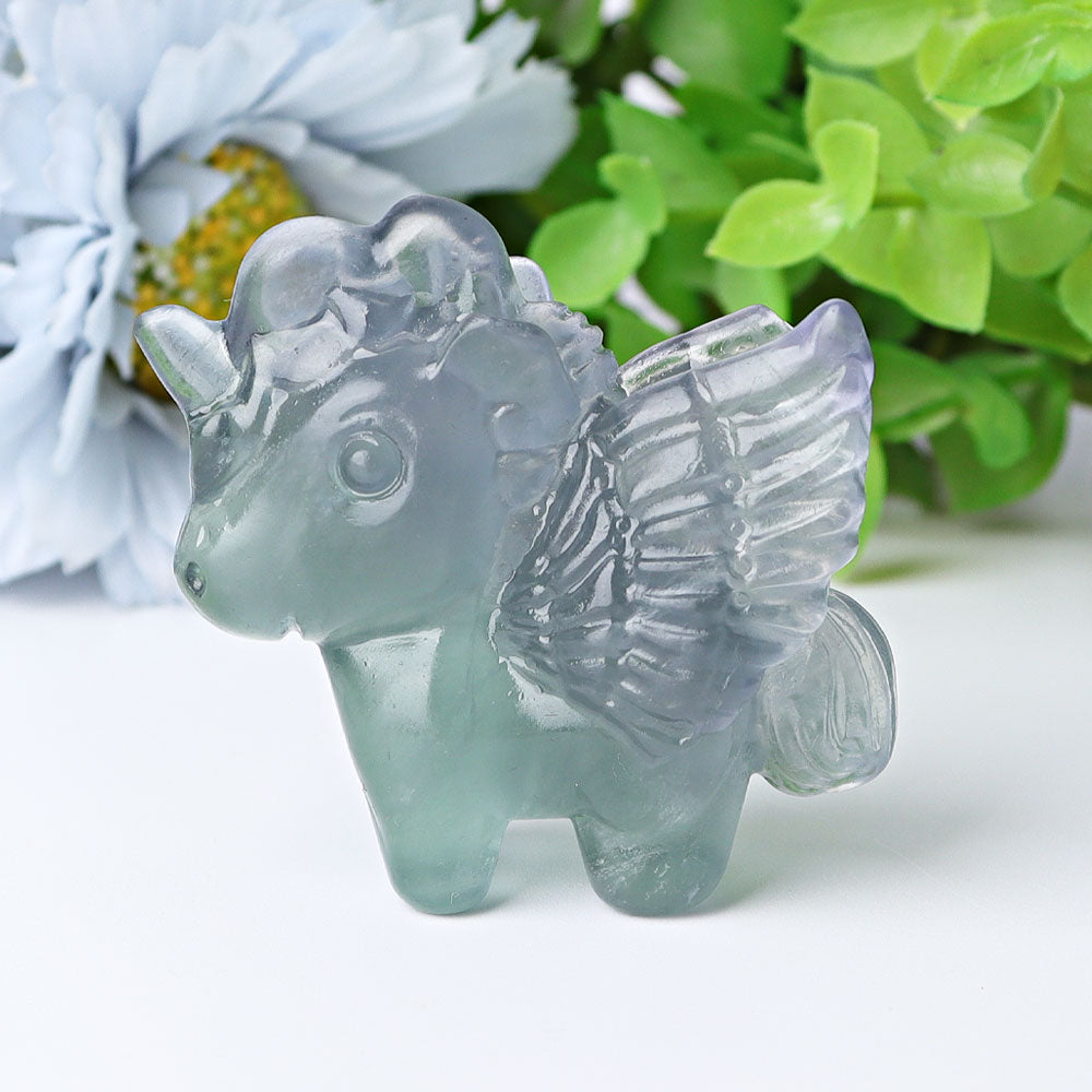 2 inch Fluorite Unicorn Crystal Animal Carving