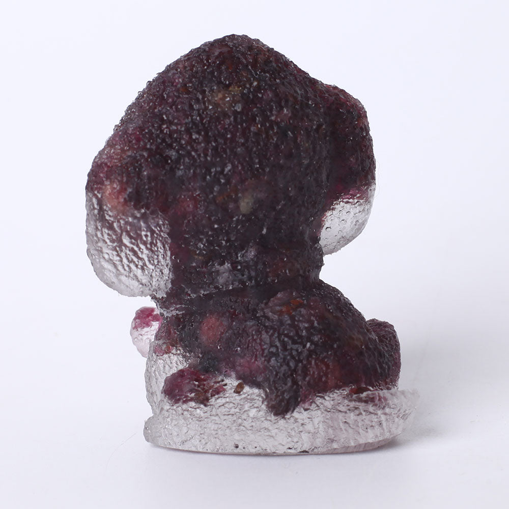 2 inch Garnet Resin Teddy Dog Figurine Healing Decor