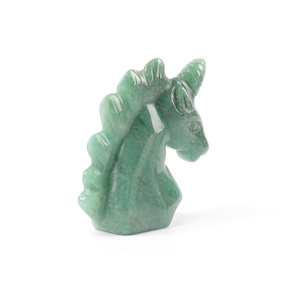2 Inch Green Aventurine Crystal Unicorn Carving