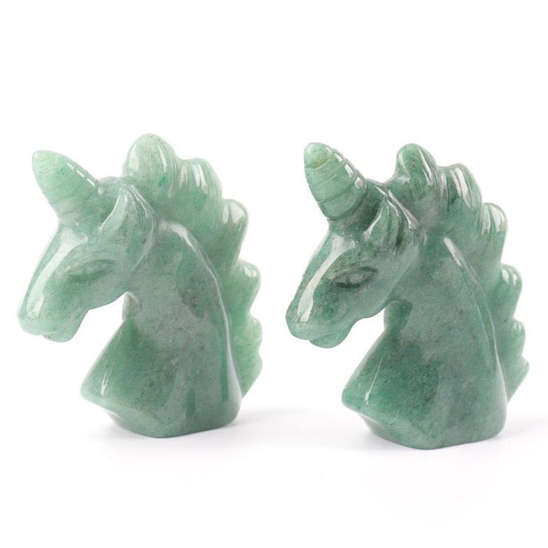 2 Inch Green Aventurine Crystal Unicorn Carving
