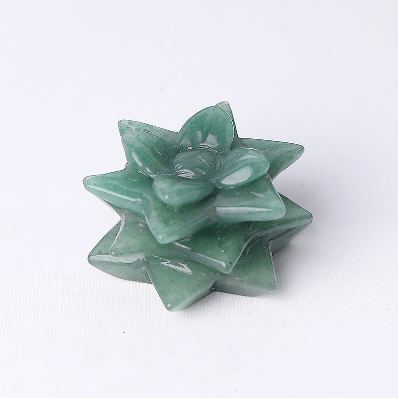 2-inch Green Aventurine Flower Crystal Carving