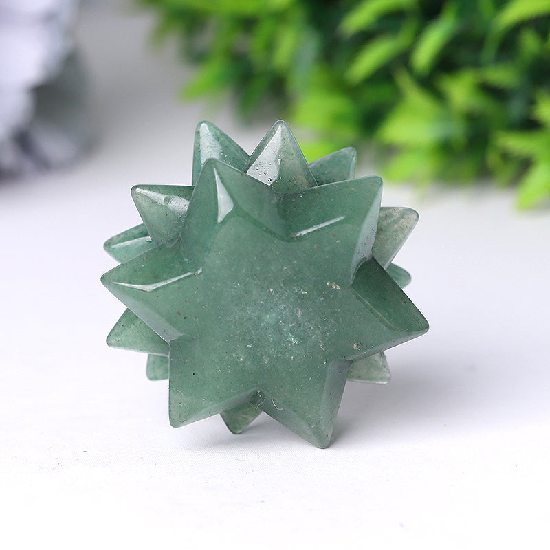 2-inch Green Aventurine Flower Crystal Carving