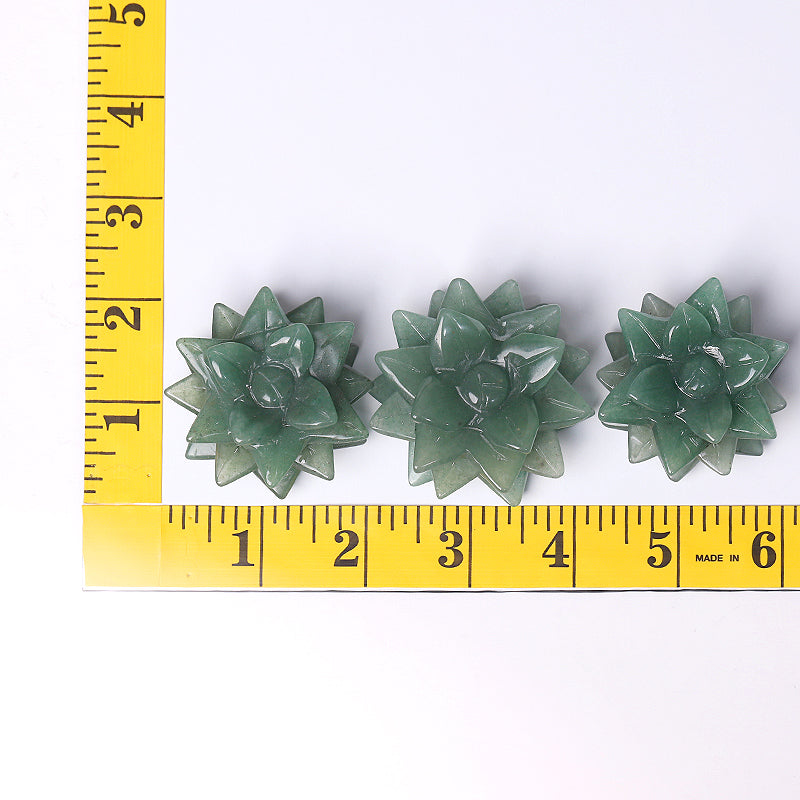 2-inch Green Aventurine Flower Crystal Carving