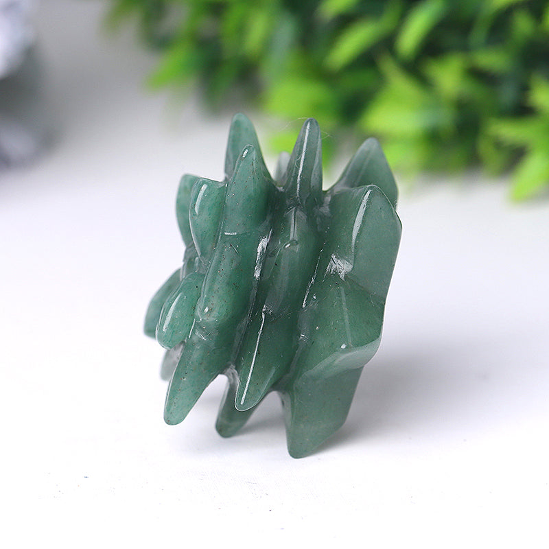 2-inch Green Aventurine Flower Crystal Carving