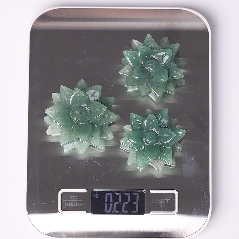 2-inch Green Aventurine Flower Crystal Carving