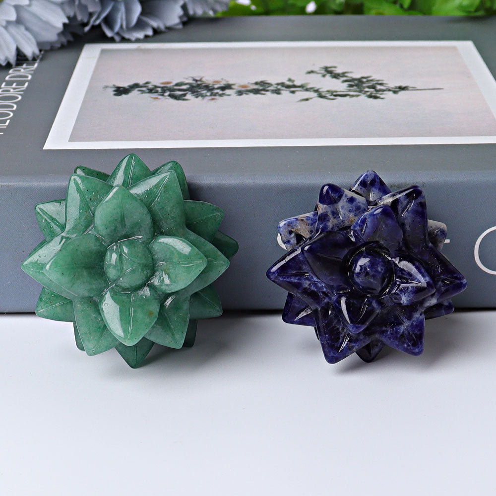 2-inch Green Aventurine Succulent Crystal Figurine