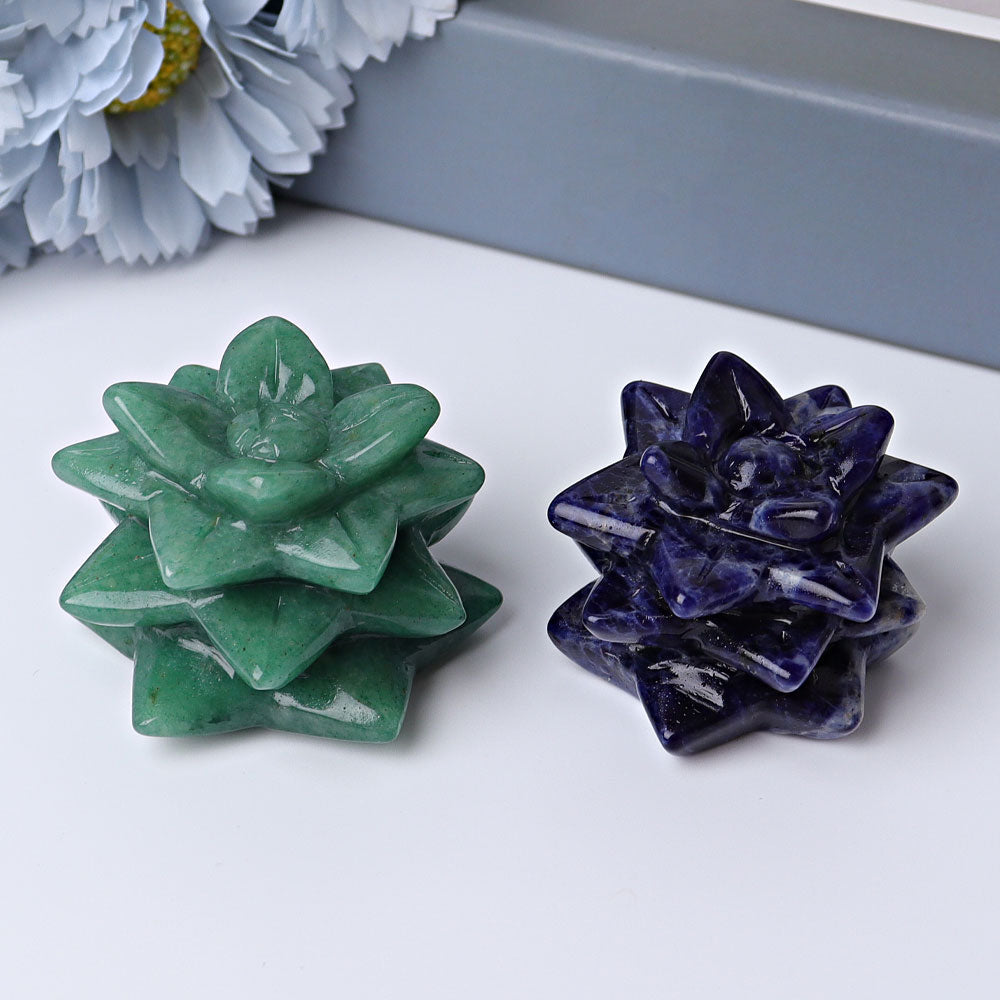 2-inch Green Aventurine Succulent Crystal Figurine