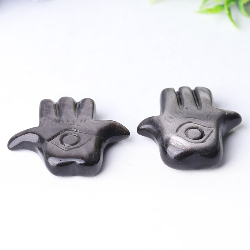 2-Inch Hand Crystal Figurine with Evil Eye Carving