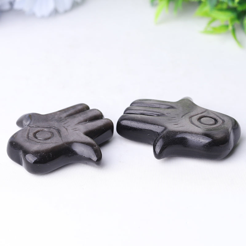 2-Inch Hand Crystal Figurine with Evil Eye Carving