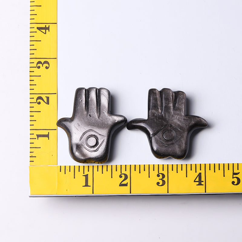 2-Inch Hand Crystal Figurine with Evil Eye Carving