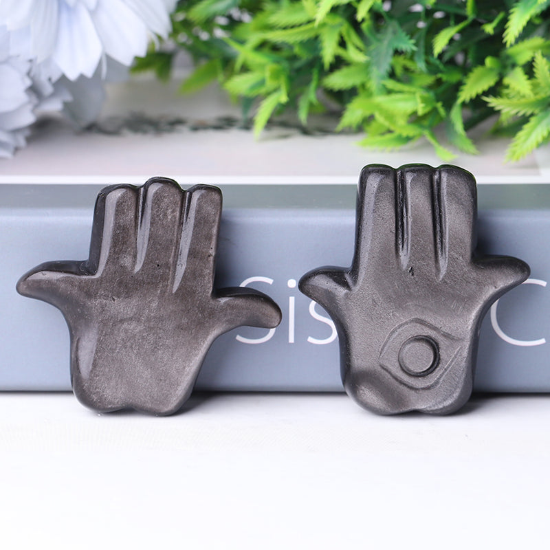 2-Inch Hand Crystal Figurine with Evil Eye Carving