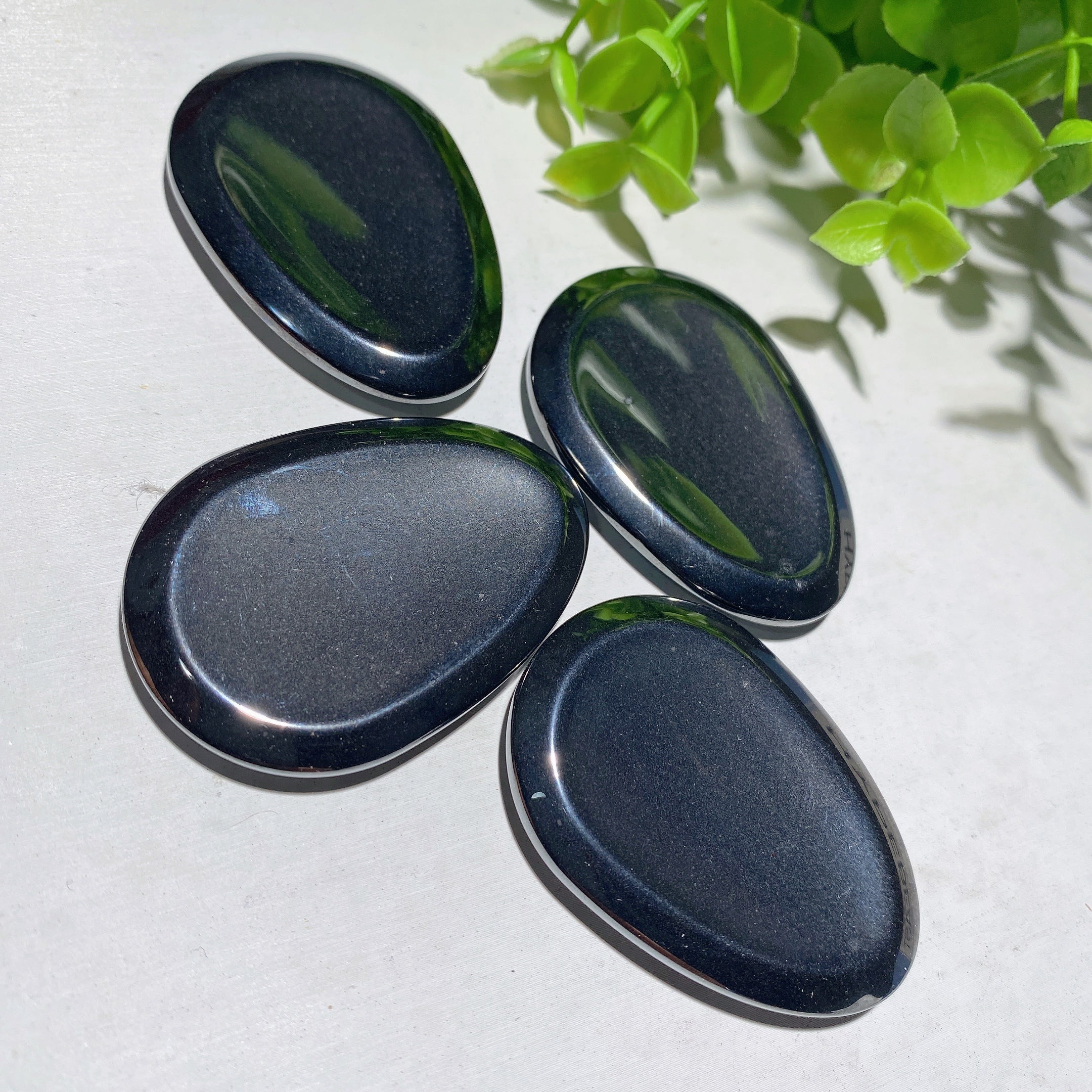 2-inch Hematite Worry Stone for Anxiety Relief