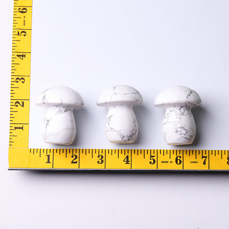 2 inch Howlite Crystal Mushroom Figurine