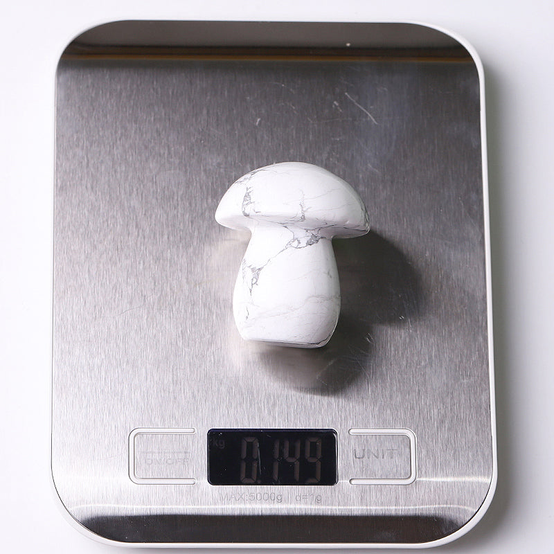 2 inch Howlite Crystal Mushroom Figurine