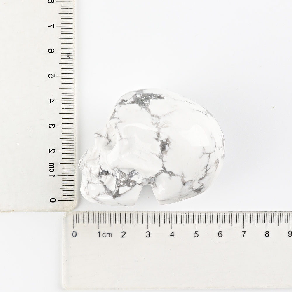 2 Inch Howlite Crystal Skull Figurine for Healing Energy