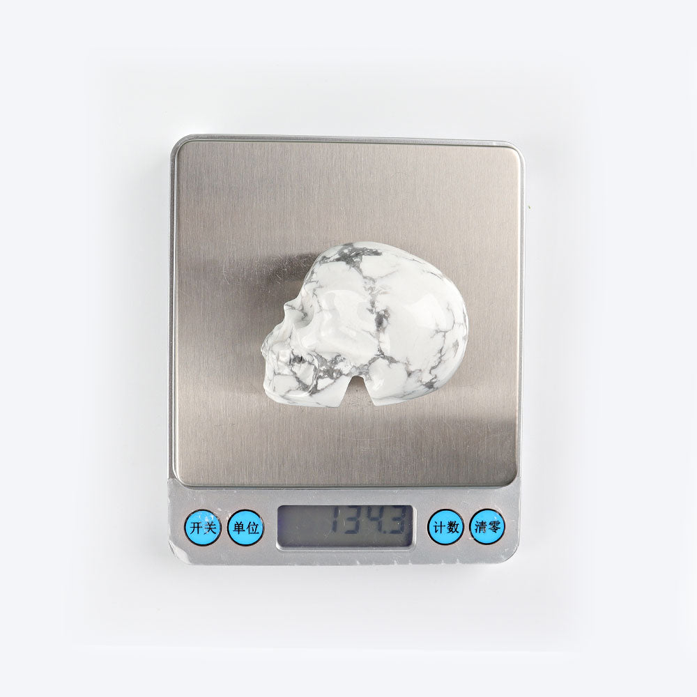 2 Inch Howlite Crystal Skull Figurine for Healing Energy