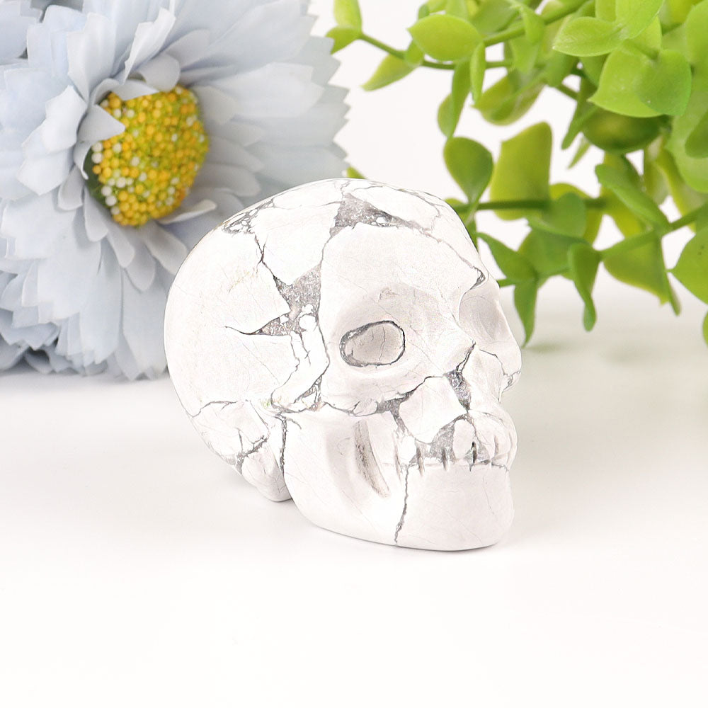 2 Inch Howlite Crystal Skull Figurine for Healing Energy
